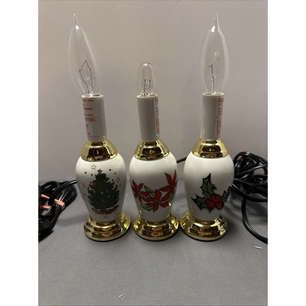 Vintage Catalina Lighting, 3 Christmas 9"  Accent Lamps
